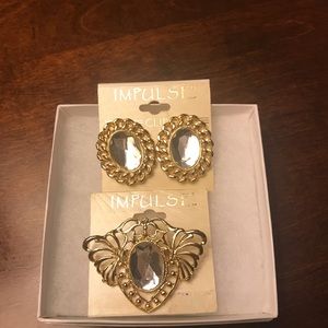 Brooch and earring set